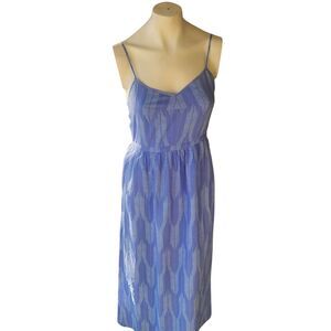 J Crew Spaghetti Strap Maxi Dress Womens Sz 6 Geometric Beachy Coastal Summer